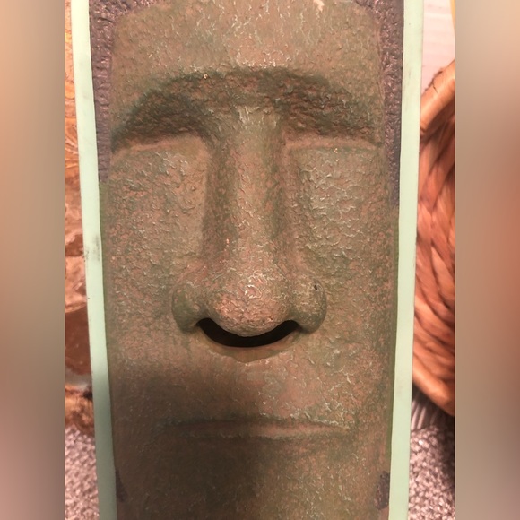 Primitive Stone face Tissue Box Holder Tiki island face novelty tissue A… - Picture 12 of 12